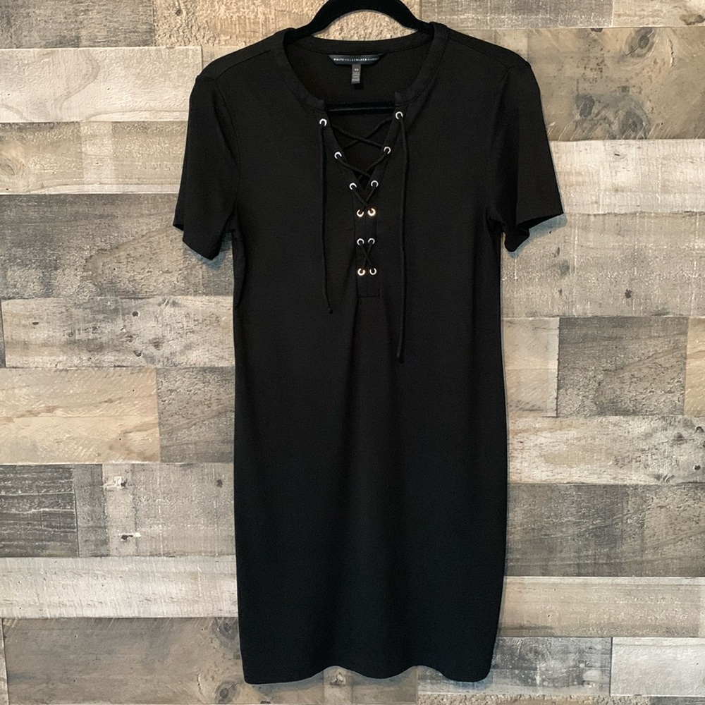 White House Black Market Black Dress With Tie Front Size XS - Picture 14 of 16